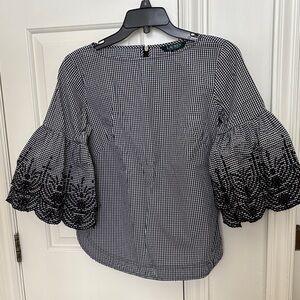 Ralph Lauren Black and White Gingham Blouse